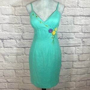Vintage 90’s - Y2K linen bodycon dress by Deborah Laws